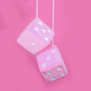 Pink Fuzzy Heart Dice