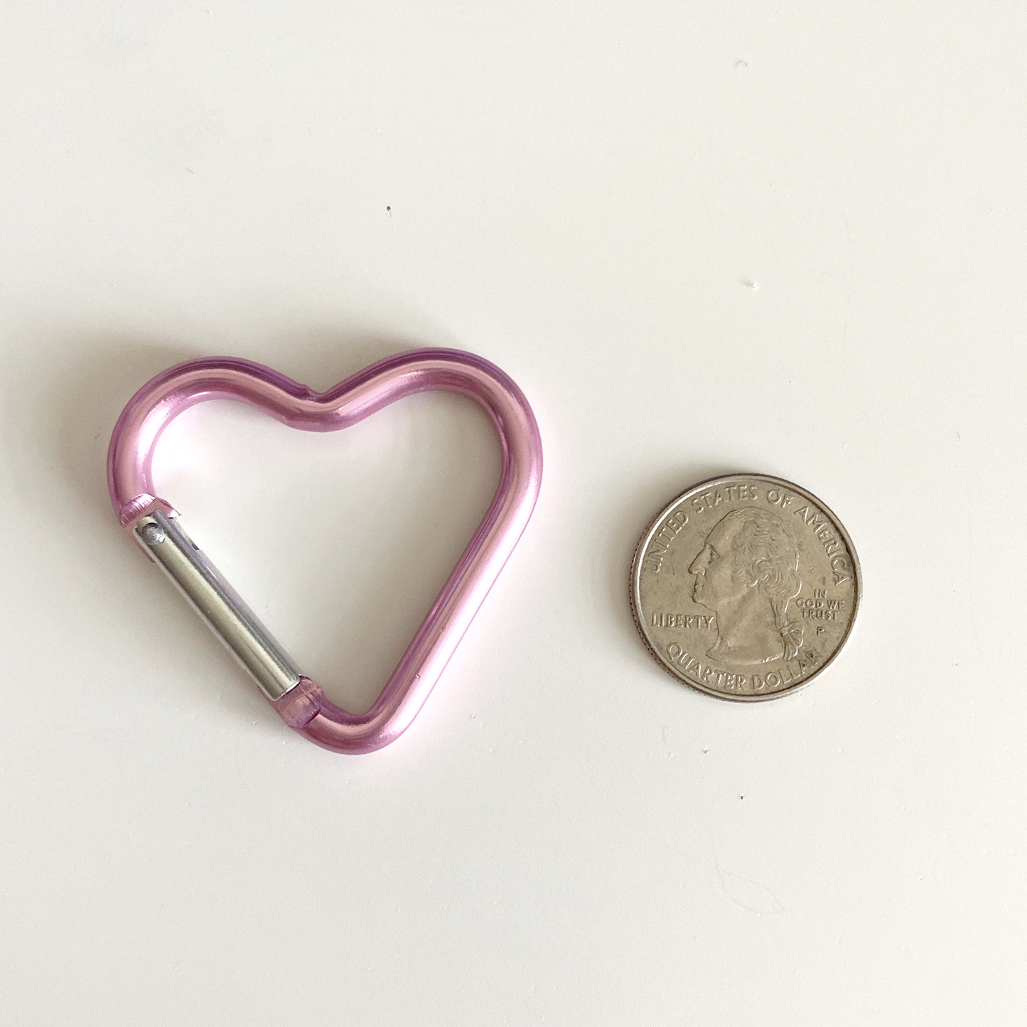 Light Pastel Pink Heart Carabiner