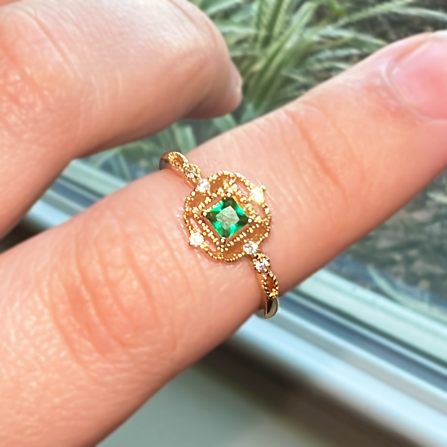 Jade Gold Filled Stackable Ring