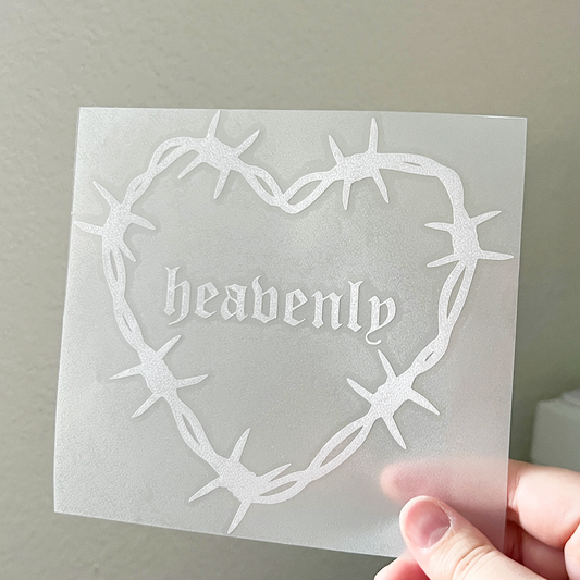 Heavenly Barbed Wire Heart Decal