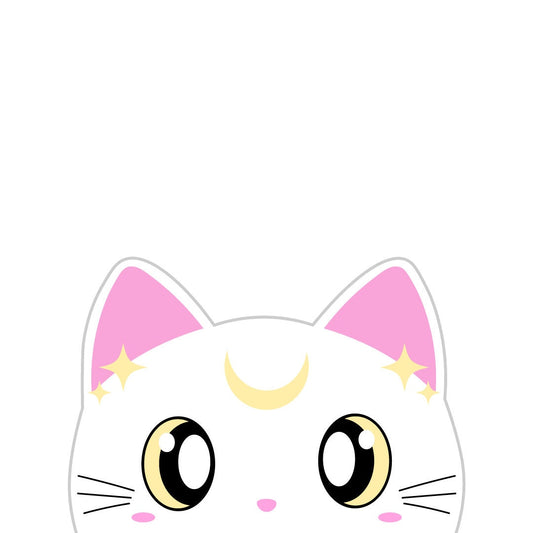 Tsuki White Moon Kitty Peeker